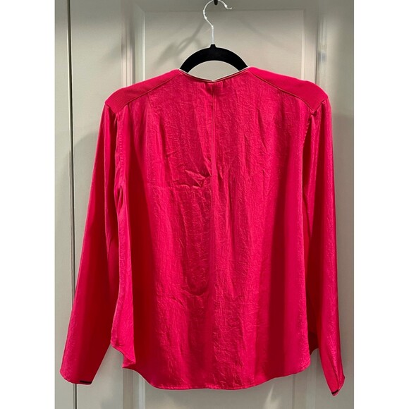 RAG & BONE Vanessa V-Neck Zipper Blouse, Fushia, Sz XS - Picture 3 of 7